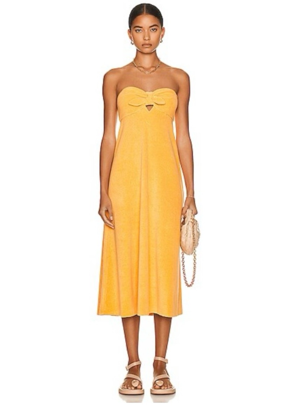 Zimmermann Jeannie Bandeau Terry Midi Strapless Dress M